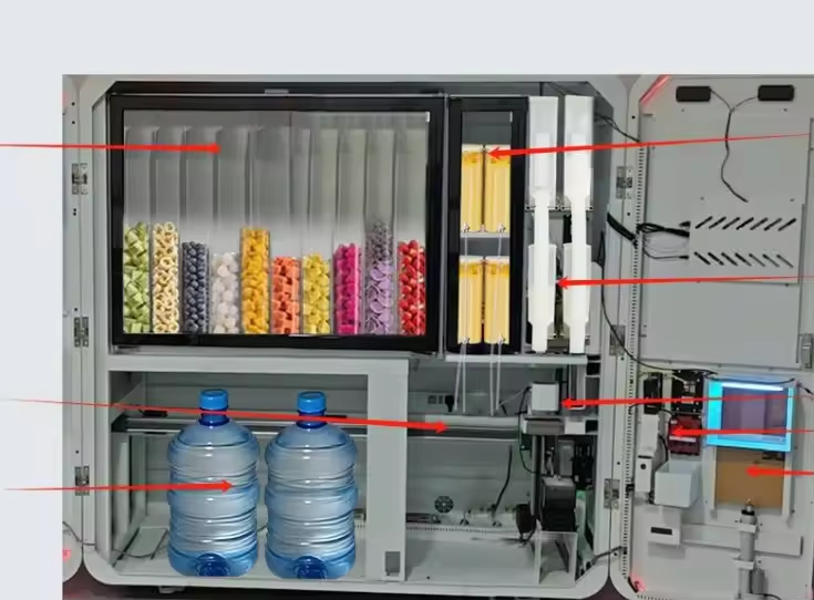 Cleaning the food-contact area of a smoothie vending machine