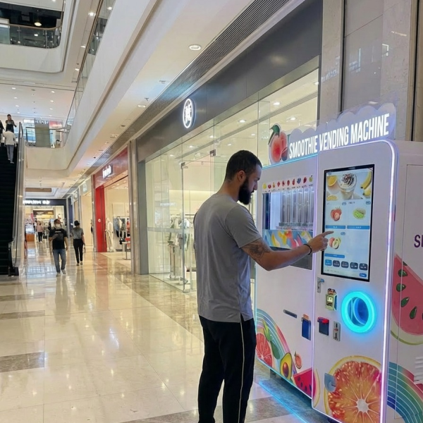 Customer photo for YumBoxs smoothie vending machine project